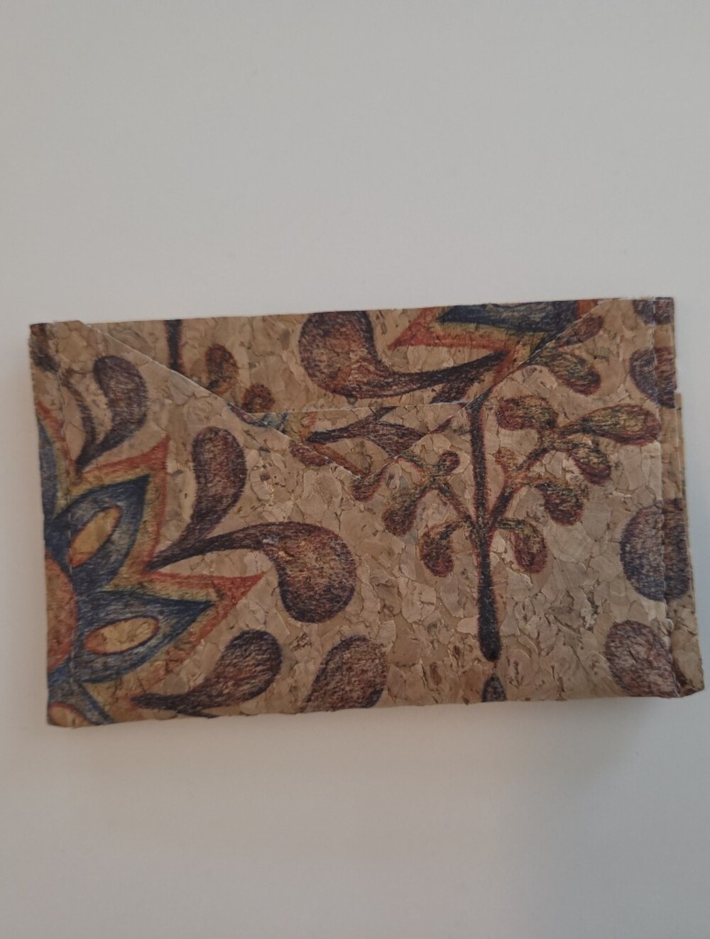 Cork Floral Print Women's Wallet - Natural Brown